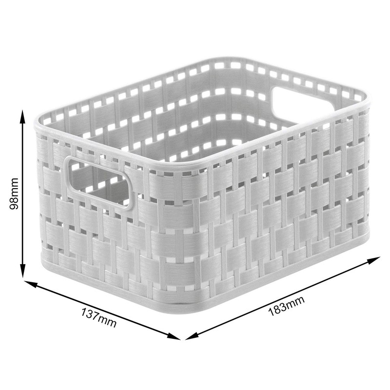 Rotho Country storage basket in rattan look, plastic (PP).