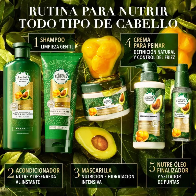 Mascarilla para cabello Herbal Essences Bío:Renew Pequi & Aguacate Nutre