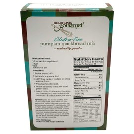 Heartland Gourmet: Gluten Free Pumpkin Quickbread Mix - Soft and Moist - Certified Gluten Free Ingredients - All Purpose - Safe for Celiac Diet
