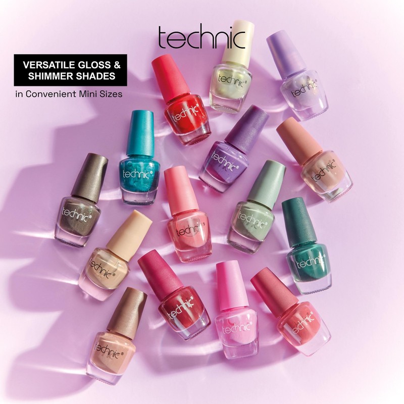 Technic Polished Minis 15-Piece Nail Varnish Set – Versatile Gloss