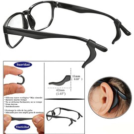 SHESAYMA Retenedores de Gafas para Patillas, Accesorios para Gafas, Gancho antideslizante para las orejas de Silicona, Protectores Antideslizantes con 3 Correas Ajustables de Silicona Antideslizante Suaves