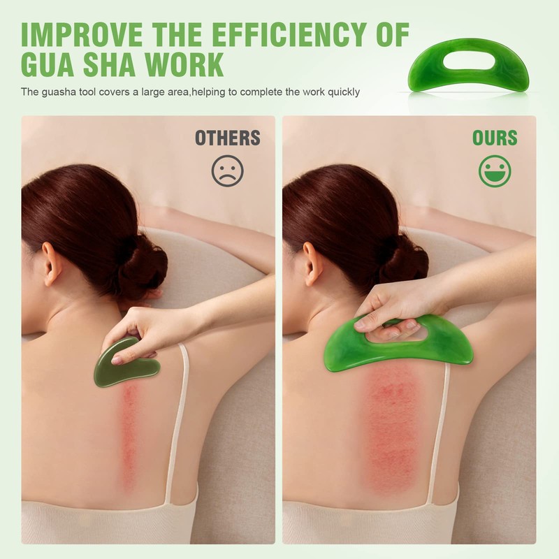 2 PCS Large Gua Sha Massage Tool, Resin Guasha Scraping