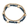 Bello London Set of two stretch Bracelets with matt gold