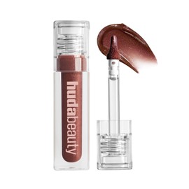 Huda Faux Filler Icy Nude Shimmer Lip Gloss - She Fire (sheer deep brown) - 0.13 fl oz / 3.9 mL
