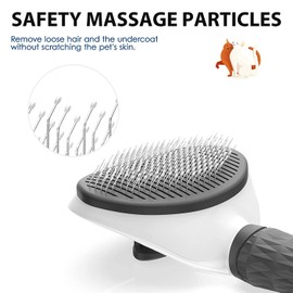 Uandhome Dog & Cat Brush for Shedding, Pet Self Cleaning Deshedding Slicker Brush for Short and Long Hair, Pet Massage Comb Brush,One Button Removes Loose Undercoat Mats Tangled Hair Grooming Brush for Pet Massage-Self Cleaning (Gray)