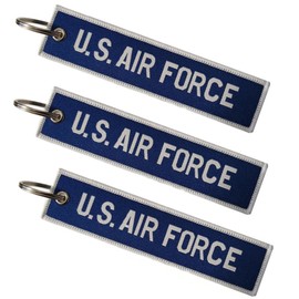 Paquete de 3 unidades de la Fuerza Aérea de Estados Unidos, llavero con llavero, llaves, coches, motocicletas, mochilas, equipaje y regalos, EDC, Multi, trumpet