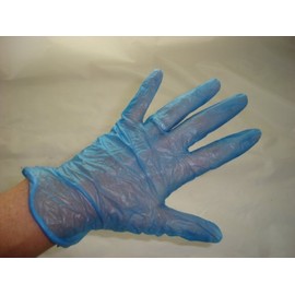 100 x Vinyl Disposable Gloves, X-LARGE NON-Powdered Blue (free P&P on all products)