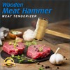 Meat Tenderizer - Meat Hammer, Mallet Pounder,Double-Sided Wooden Handle for