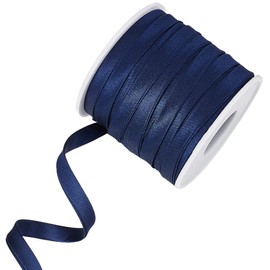 BENECREAT 25m Prussian Blue Satin Bias Tape, 6mm Wide Double Fold Satin Binding Bias Ribbon for Cheongsam Decoration, Clothing Seaming Piping