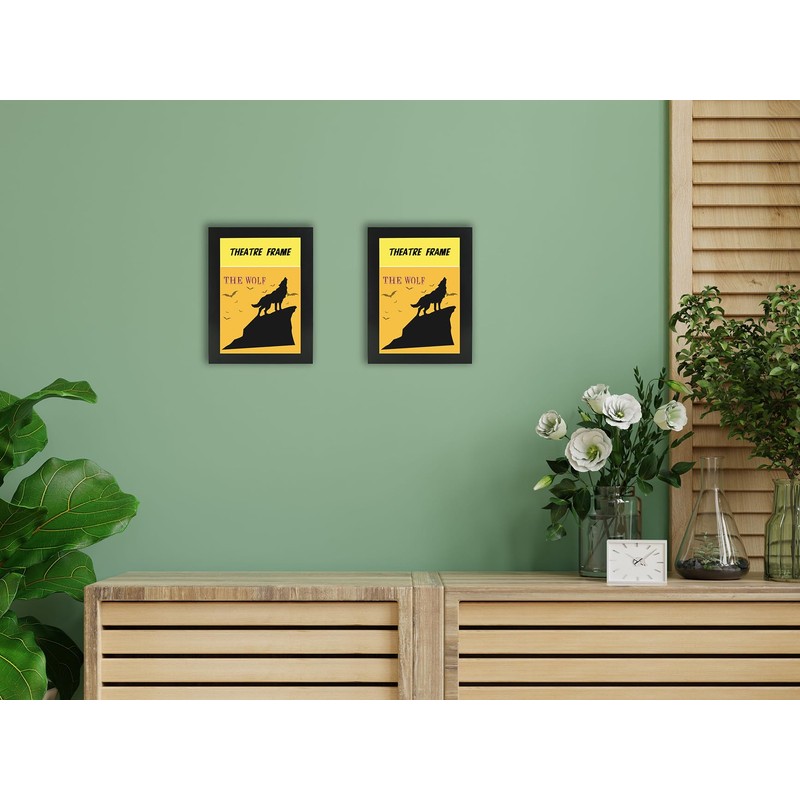 ReqiHome 4 Packs,Theatre bill Frame with Real Glass,Black Theatre Frame,Holds