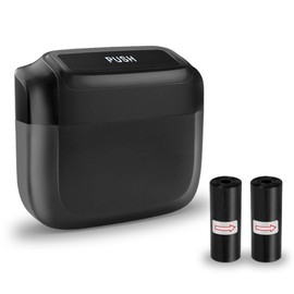 smilfuy Mini Car Trash Can with Lid, Leakproof & Waterproof Auto Dustbin Garbage Can with 30 Trash Bags, Car Organizer and Storage for Automotive Home Office Kitchen Bedroom (Black, 1PCS)