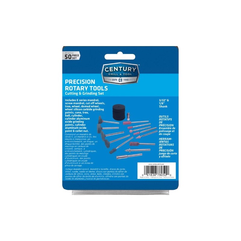 Century Drill and Tool 78050 Precision Rotary Tool Set, 50-Piece