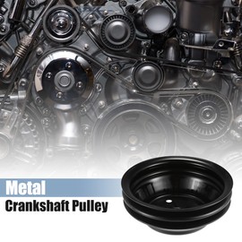 X AUTOHAUX Metal Crankshaft Pulley Double Groove Power Steering Pump Pulley Keyway Long Water Pump for Small Block Chevy SBC 262 265 267 283 302 305 307 327 350