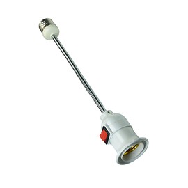 WPJCS E26/E27 Light Socket Extender Adapter, Light Bulb Extension, E26 to E26 Socket Extender, Bendable Flexible Gooseneck Adjustable Extension Socket Adapter with Independent Switch, (1-Pack)