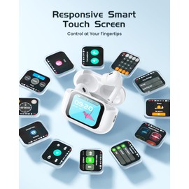 AI Translation Earbuds Real Time,147 Languages & Local Dialects Translator Earbuds with Intuitive Touch Screen,AI APP with 4 Modes,ENC mic,30H Playtime,Bluetooth 5.4 Headphones for Travel in Europe