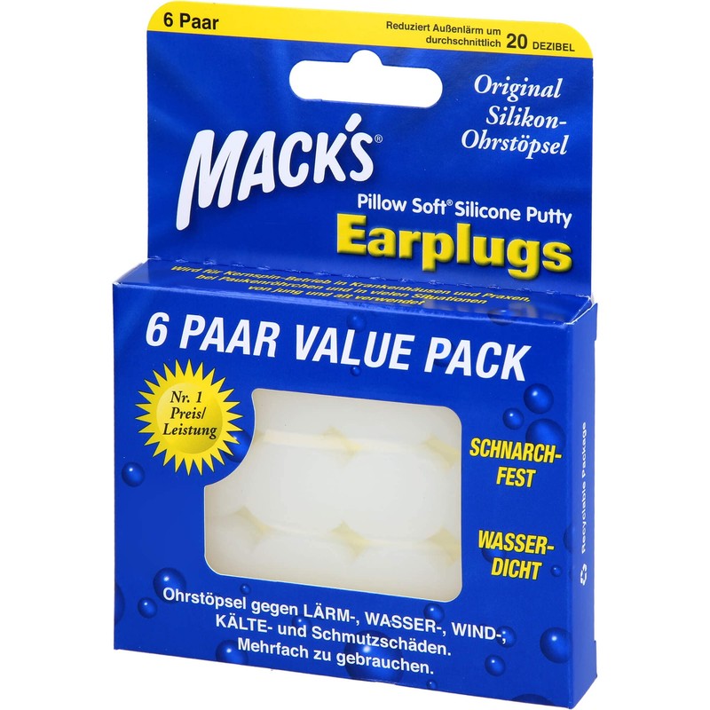 Mack's Earplugs 6 x 2 Pcs