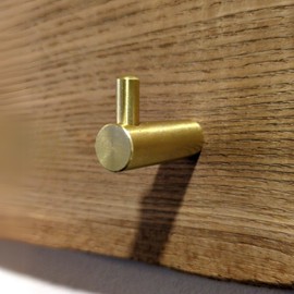 TUISKU Gold Wall Hanging Hooks, Set of 2, Wall Hangers, Coat Hangers, Coat Hangers, Outerwear, Hat, Keys, Aluminum, Screw Type, L Shape