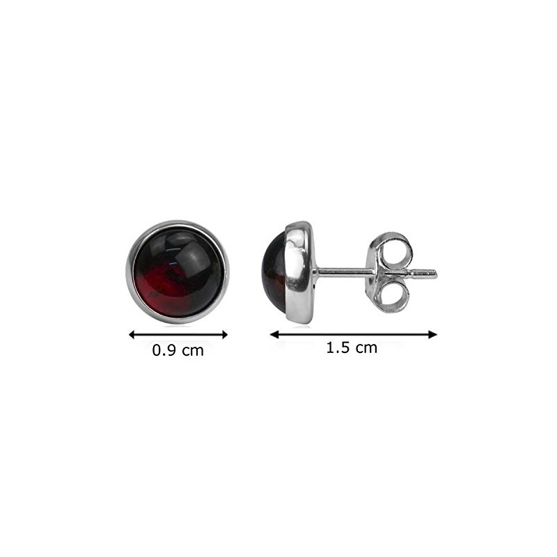Ian and Valeri Co. Cherry Amber Sterling Silver Round Stud