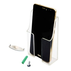 Zmmyr Media Organizer Storage Box Acrylic Transparent Wall Mount Mobile Phone Holder Remote Control (Single Grid)