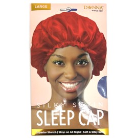 DONNA Satin Sleep Cap for Women Black Women Hairstyles Shower Cap for Women Bonnet Satin Bonnet for Sleeping1pc PURPLE Large