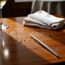 1 Pair Stainless Steel Chopsticks Convenient Anti-Slip Bright-Colored Metal Chopsticks Silver Kitchen Flatware Utensils and Gadgets