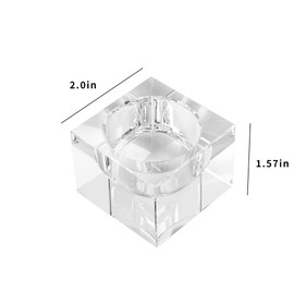 DONOUCLS Home Crystal Tealight Candle Holders Pack of 4, 1.5 Inches Height, Heavy Solid Square Hand Cut Tealight Holders Sets, Centerpiece for Home Decor(Clear)