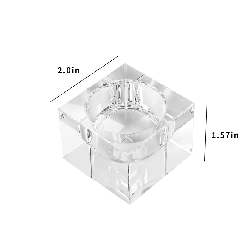DONOUCLS Home Crystal Tealight Candle Holders Pack of 4, 1.5
