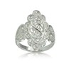 Hoops & Loops Sterling Silver Filigree Scrollwork Hearts Ring, Size