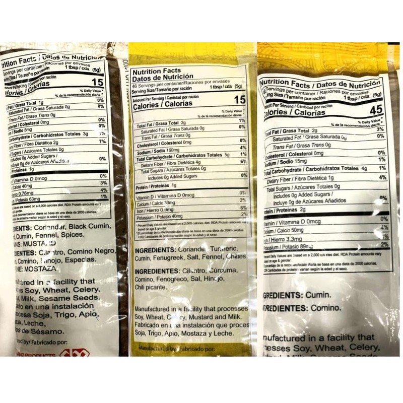 Chief Curry Powder, Amchar Massala, Ground Roasted Geera 8oz (230g)