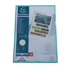 Exacompta - Ref 56113E - Grained PP Cut Flush Folder - Suitable for A4 Documents, 0.1mm Polypropylene, Top-Right Opening, Cut Out For Easy Opening - Green (Bag of 10)