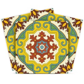 HomeRoots 4" X 4" Fortuna Peel and Stick Removable Tiles