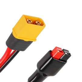 3.2FT 12AWG XT60 Male to Solar Panel Connector Power Extension Cable - for Center Drive Motor, Solar Panel to Portable Generator (XT60-M)