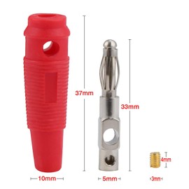 RUNCCI-YUN 30pcs 4 mm Banana Plug Speaker Plug Audio Speaker Cable Connector (Red Black)