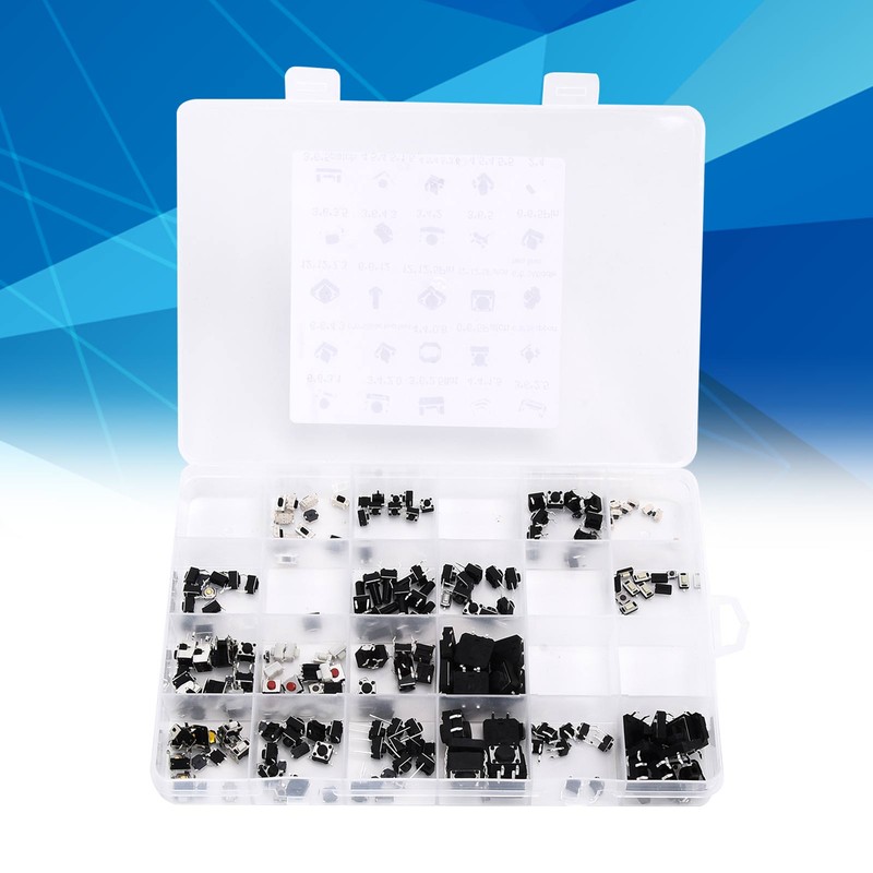 250pcs Tact Push Switch Micro Combination Kit 25 Values Boxed