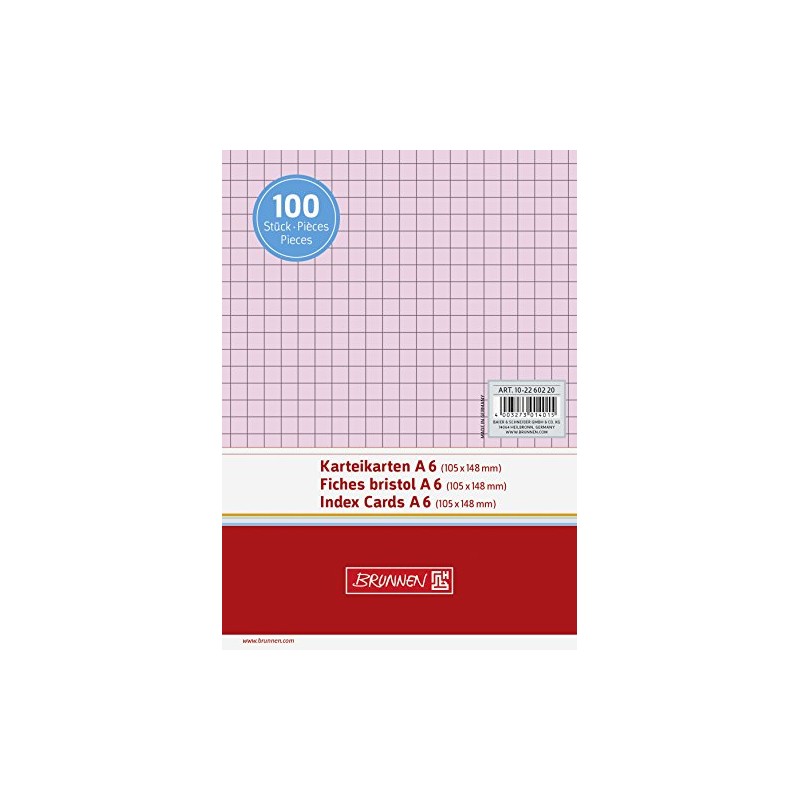 Brunnen Index Cards A6 Karrt Pack of 100