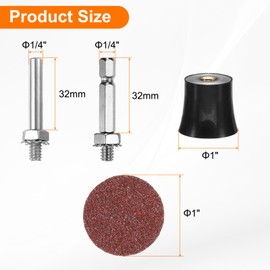 QUARKZMAN 23-Piece Quick Release Discs Set 1 Inch Roll Lock Sanding Discs with 1/4 Inch Shank Pad Holder 60 Grit Surface Conditioning Disc for Polishing Rust Removal