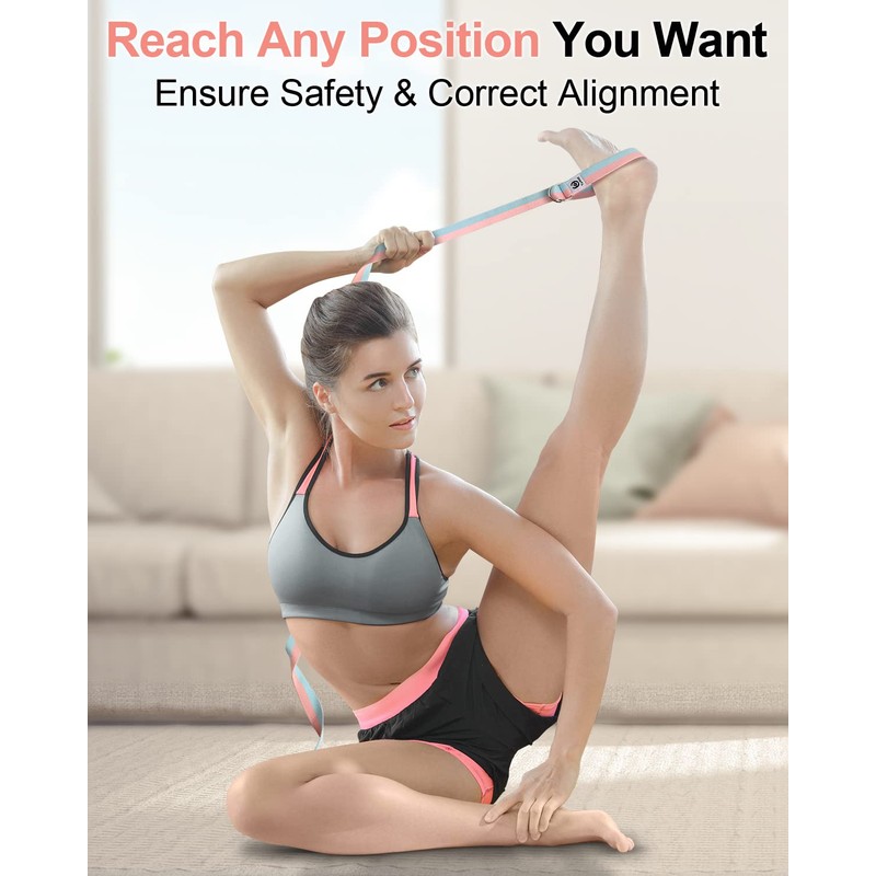 Tumaz Yoga Strap/Stretch Bands [15+ Colors, 6/8/10 Feet Options] with