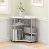 Maykoosh Handcrafted Haven Space Saving Corner Desk with Shelves, Stainless