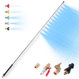 40in Radiator Cleaning Wand,Radiator Flush And Cleaner Tool,Radiator Genie Water Air Cleaning Wands,12 linear water outlet holes,Max 5000PSI Pressure Washer,Fit Over Household Cars,Trucks,RV