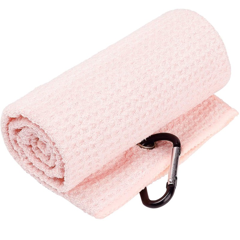 VIVIDLY 2 Pack Tri-fold Golf Towels, Premium Microfiber Fabric Waffle