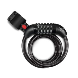 DaShield Bike Lock Cable, 47 inches Long 5 Digit Resettable Combination Code for Bicycle and Scooter Cable Lock Anti Theft Cable Locks with Secure Mounting Bracket