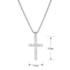 ASFKIPMF 925 Sterling Silver Cubic zirconia Cross Necklace Men's and