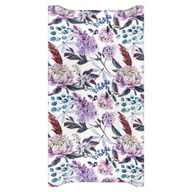 HNHUAMING Changing Pad Cover, Ultra Soft Breathable Diaper Baby Changing Table Covers for Girls & Boys, 32 X 16 Inches Stretchy Fitted Changing Pad Sheets for Changing Pads Liners, Purple Floral