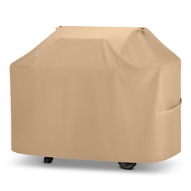 Unicook Heavy Duty Waterproof Grill Cover 60 Inch, BBQ Cover for Outside, Compatible with Weber Char-Broil Nexgrill Kenmore 3-5 Burner Gas Grills up to 58”, All Weather Protection, Light Brown