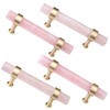 mookaitedecor Set of 2 Brushed Brass with Rose Quartz Crystal