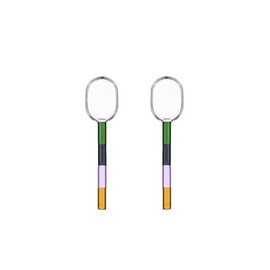 Ichendorf Milano Set di 2 Cucchiaini, Collezione Andalusia, H12 cm, Vetro Borosilicato, Realizzato a Mano