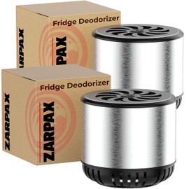 ZARPAX Refrigerator Deodorizer - Double Pack - Fridge Smell Eliminator Lasts for 10 Years -18ft3 Capacity Strong Fridge Odor Absorber, Eliminator & Air Purifier - More Effective Than Baking Soda