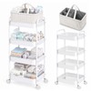 Baby Diaper Caddy 4 Tier Rolling Storage Cart with Wheels