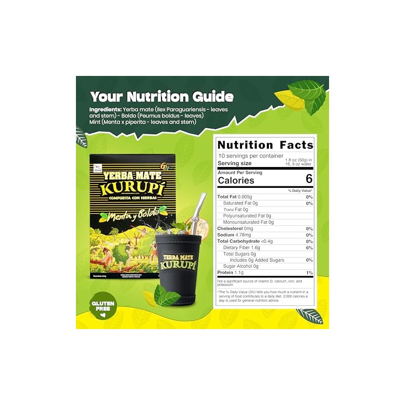 Kurupi Menta Boldo Yerba Mate 500 g (1.1 lbs)