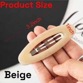 10Pc Large Oval Shape Hair Clips for Women, 3.2-inch Metal Acrylic Hair Barrettes, Cute Hair Clips, Stylish and Simple Hollow-Out Hair Accessories, Suitable for Women